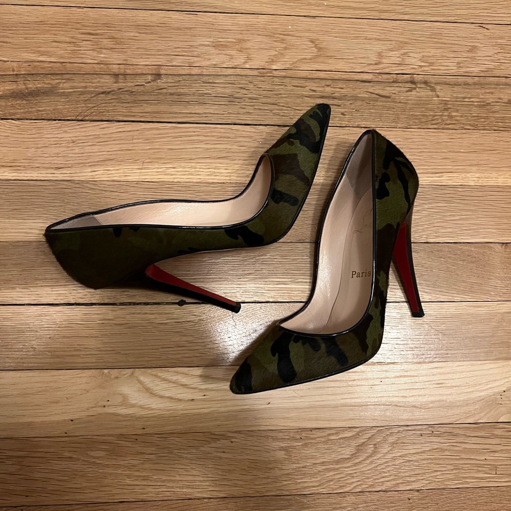 Christian Louboutin Pigalle Camo pony hair 120mm heels size 39.5